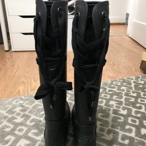 Coach lace up rain boots